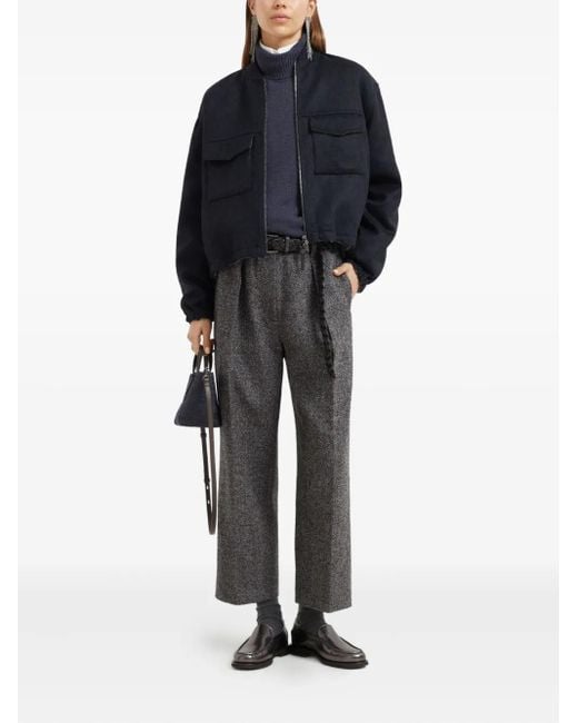 Brunello Cucinelli Blue Virgin Wool Jacket