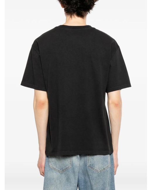 Melt Black Graphic-Print Round Neck T-Shirt for men