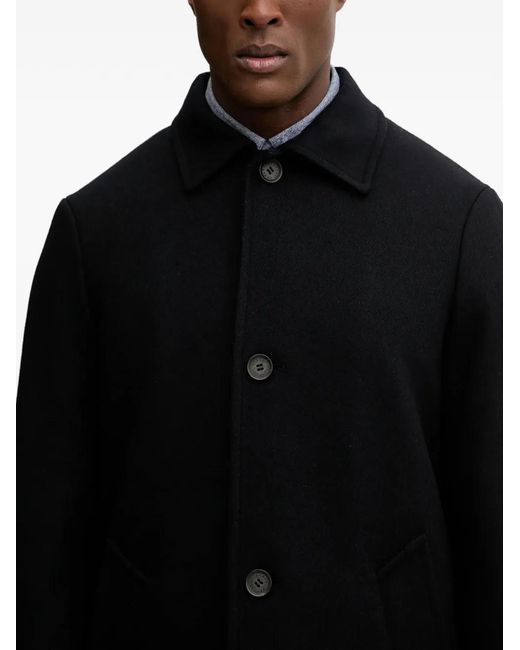 ARMANI EXCHANGE Black Buttoned Coat for men