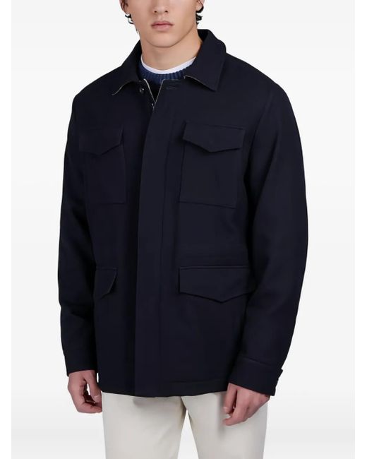 Paul & Shark Blue Multi-Pocket Field Jacket for men