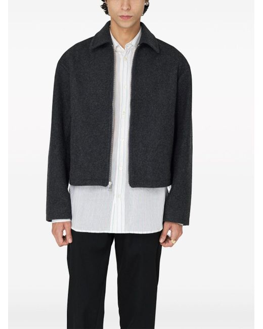 John Elliott Black Lexington Wool-blend Shirt Jacket for men
