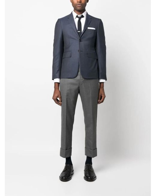 Thom Browne Blue Single-Breasted Button Blazer for men