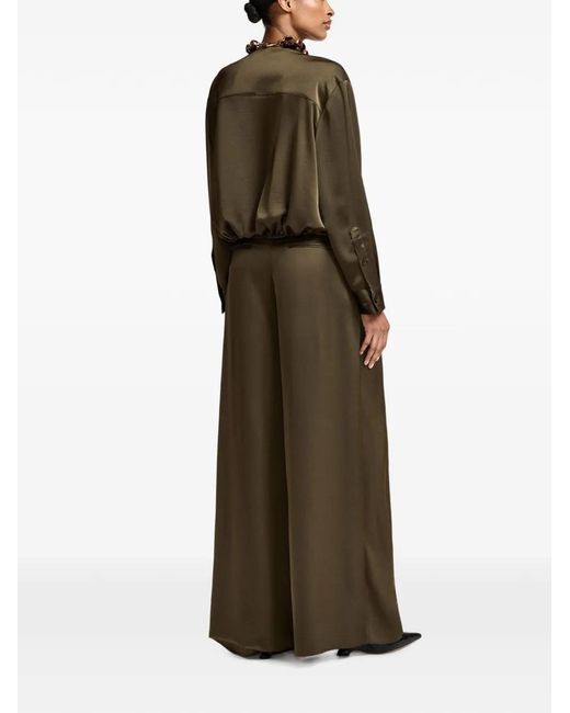 Essentiel Antwerp Green Kolkwitzia Wrap-Style Blouse