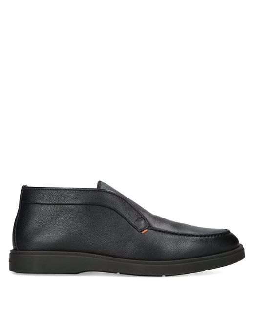 Santoni Black Mocassins En Cuir for men