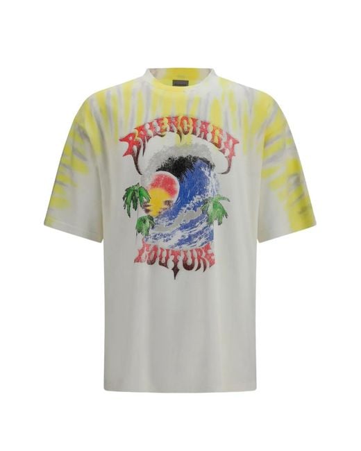 Balenciaga White Graphic-Print Tie-Dye T-Shirt for men
