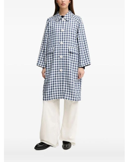 Benetton Blue Gingham-Check Coat