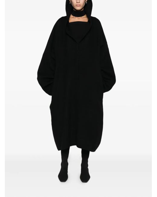 Rick Owens Black Wide-Collar Coat