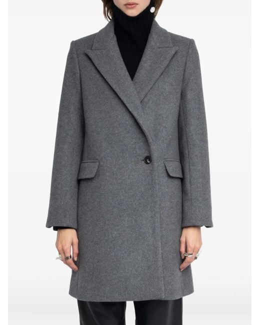 Zadig & Voltaire Gray Single-Button Coat