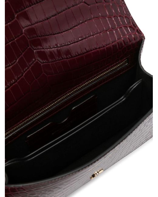 Alexander McQueen Purple Jewelled Leather Satchel Bag
