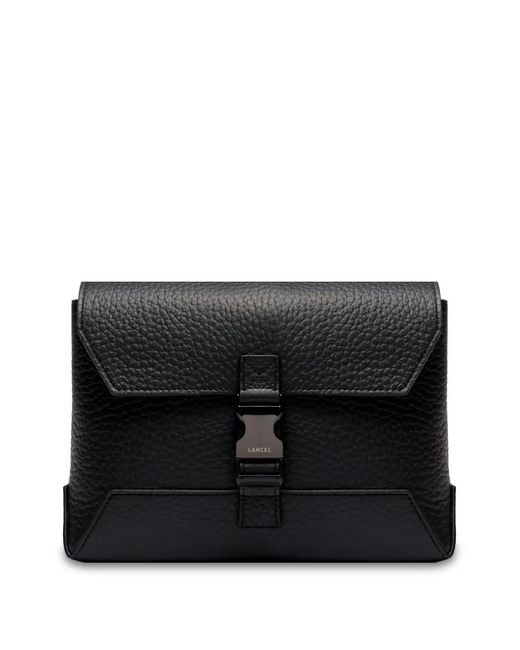 Lancel Black Milo Buckle Messenger Bag for men