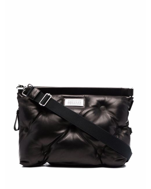 Maison Margiela Leather Numbers-motif Quilted Clutch Bag in Black for ...