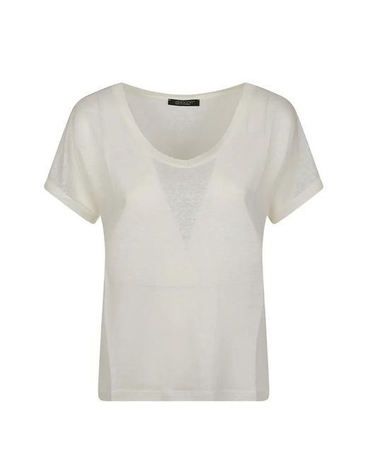 Aragona White Scoop-Neck T-Shirt