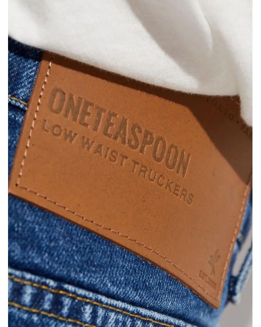 One Teaspoon Blue Truckers Raw-Edge Jeans