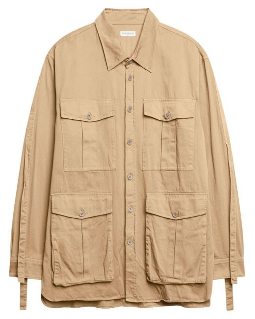Dries Van Noten Natural Multi-pocket Cotton Shirt for men