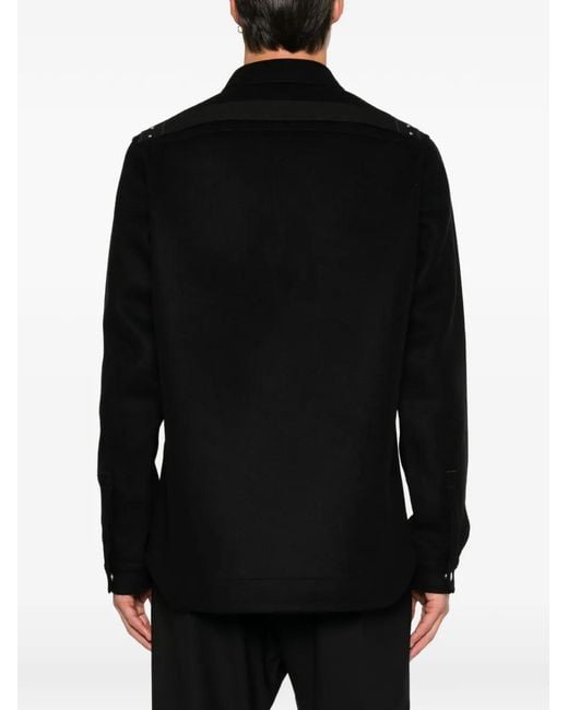 Rick Owens Black Surchemise À Boutonnière for men