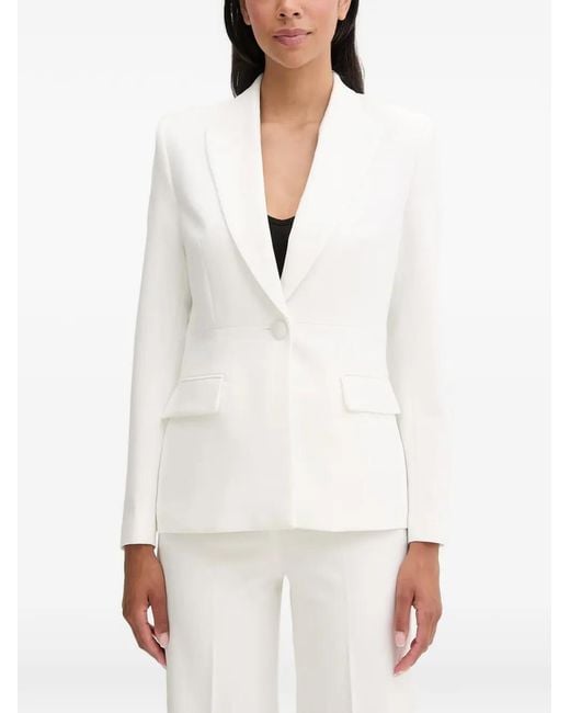 Morgan White Lace-Panel Blazer