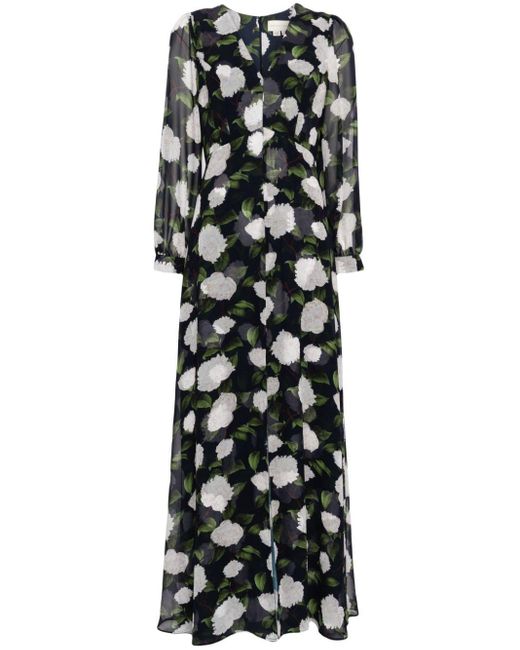 Robe longue Emmy à fleurs Sachin & Babi en coloris Black