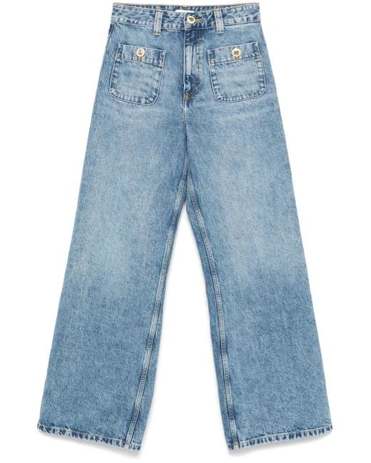 Sandro Blue Faded-Effect Jeans