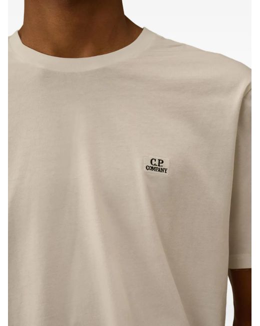 T-Shirt En Coton À Logo Brodé C P Company pour homme en coloris Natural