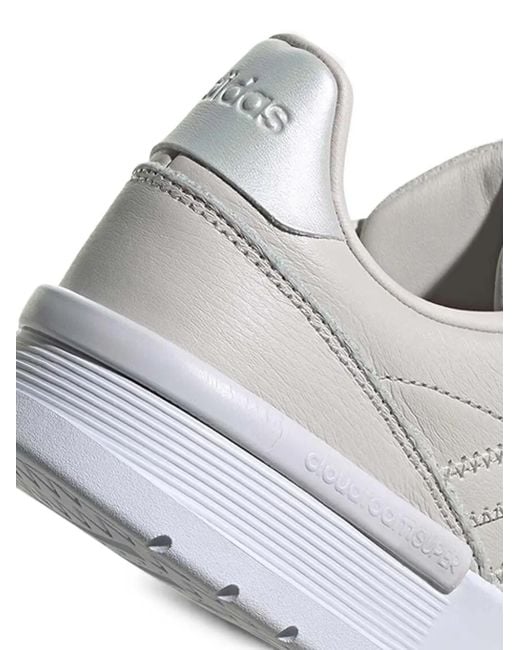 Adidas White Logo-Embossed Panelled Sneakers