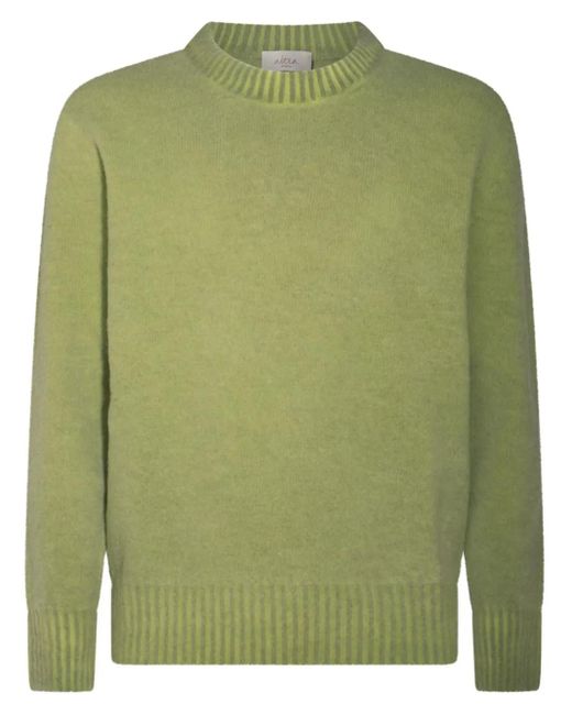 Altea Green Virgin Wool Brushed Knit Jumper for men