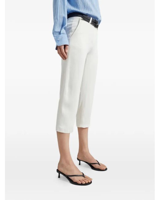 Frankie Shop White Pantalon Court Lior À Ceinture