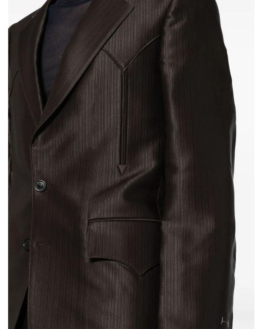 Maison Margiela Black Striped Single-Breasted Blazer for men