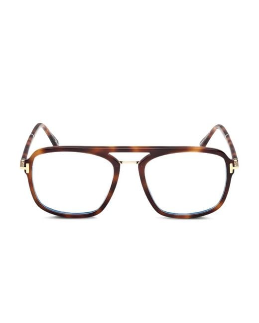 Tom Ford Brown Pilot-Frame Glasses for men