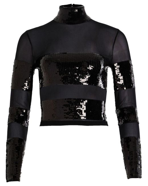 retroféte Black Nyx Sequin-embellished Top