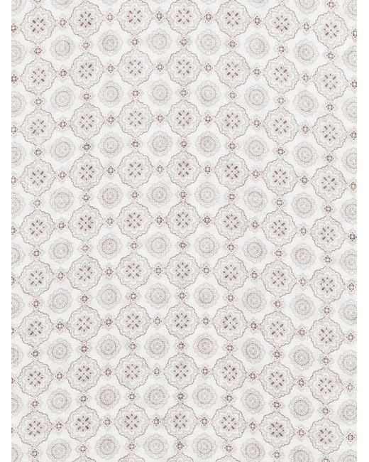 Dell'Oglio White Creta Geometric-Patterned Scarf for men