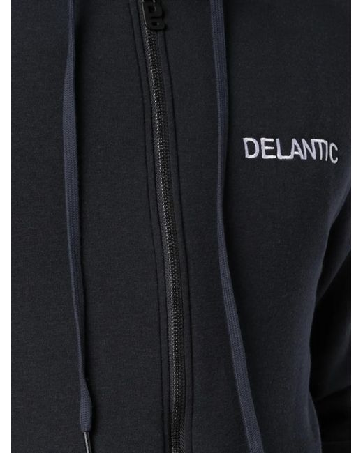 Delantic Blue East Atlanta Velour-Lined Zip Hoodie for men
