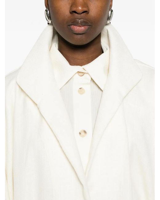 BATAKOVIC Belgrade White Fringed Pocket Coat