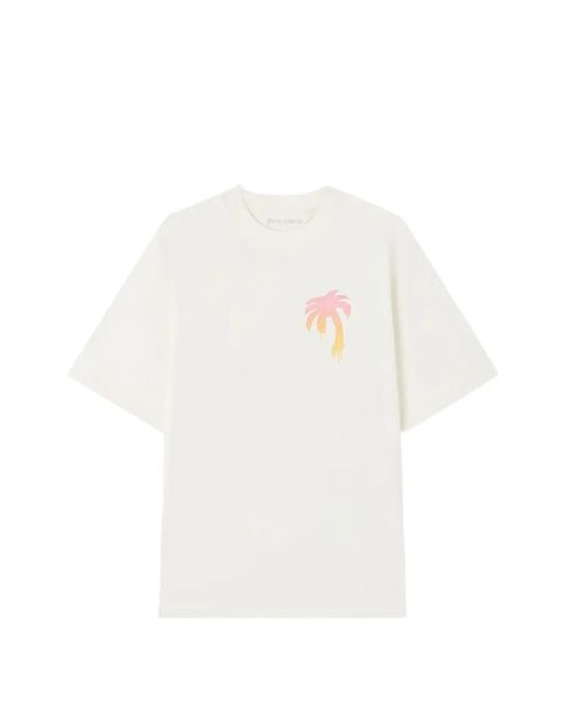 Palm Angels White I Love Pa Printed T-Shirt