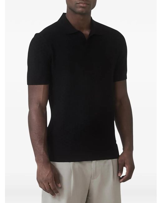 Mauvais Black Knitted Short-Sleeve T-Shirt for men