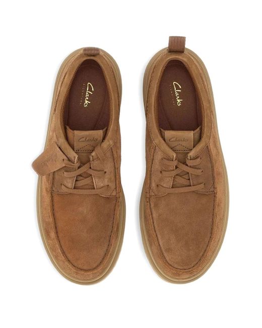 Clarks Brown Polden Moc Shoes for men