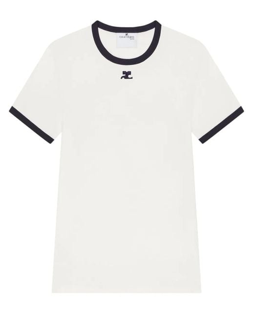 Camiseta Signature en contraste Courreges de hombre de color White