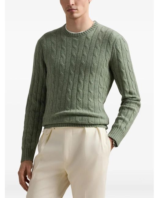 Polo Ralph Lauren Green Cable-Knit Sweater for men