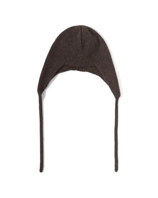 The Row Black Tie-Detail Beanie Hat