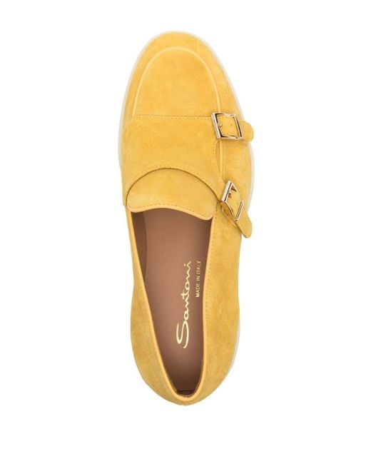 Santoni Yellow Monk-Schuhe mit Gummisohle
