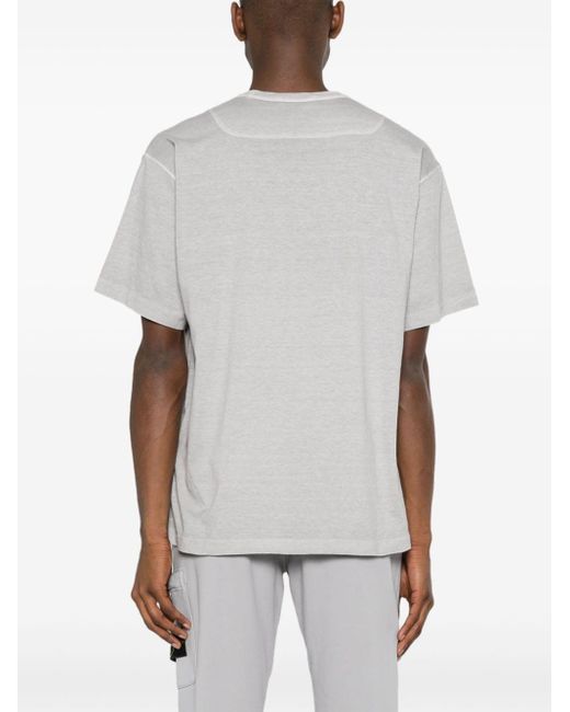 Stone Island White Embroidered-logo Cotton T-shirt for men