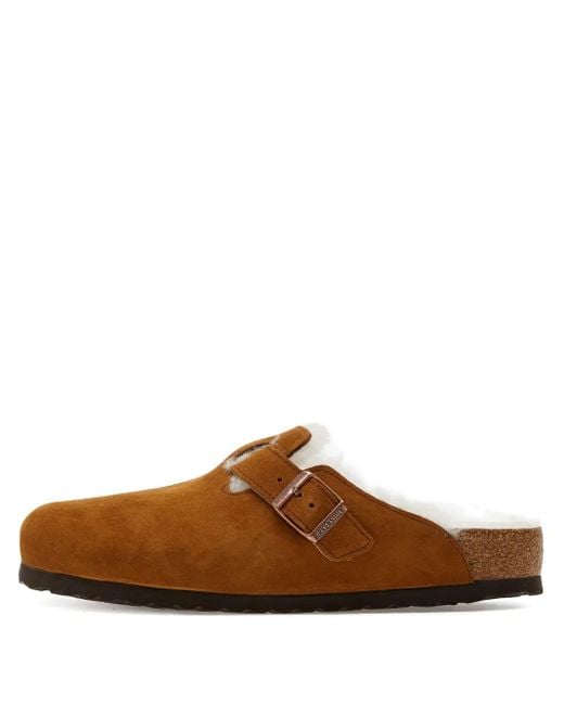 Mules Boston Shearling À Boucle Birkenstock en coloris Brown