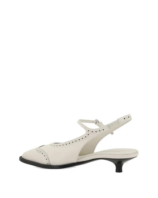 Miu Miu White Slingback Leather Pumps