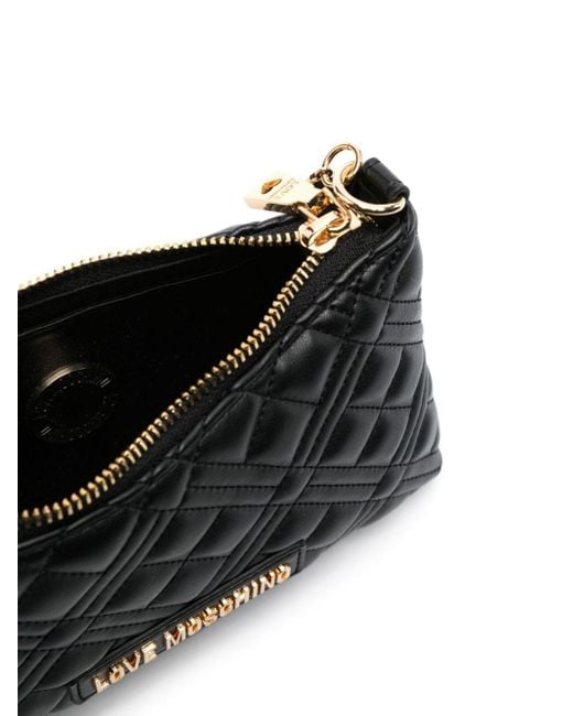 Love Moschino Black Crystal-embellished Quilted Shoulder Bag