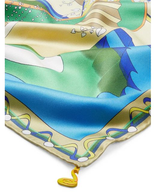 Tory Burch Blue Foulard The Pool En Soie