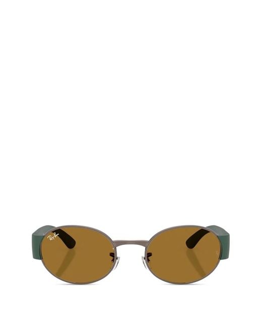 Ray-Ban Metallic Oval-Frame Sunglasses