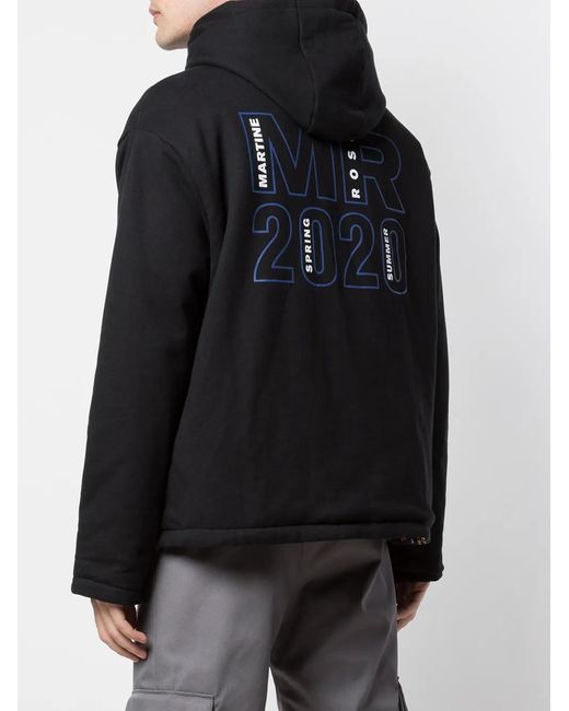 Martine Rose Black Reversible Floral Hoodie for men