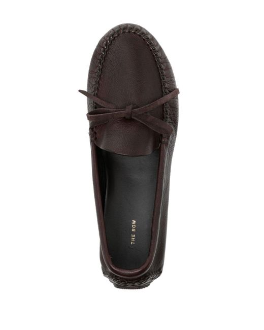 The Row Brown Lucca Leather Loafers