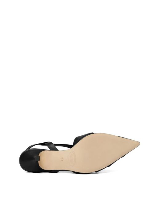 Scarosso Black Slingback Pointed-Toe Pumps