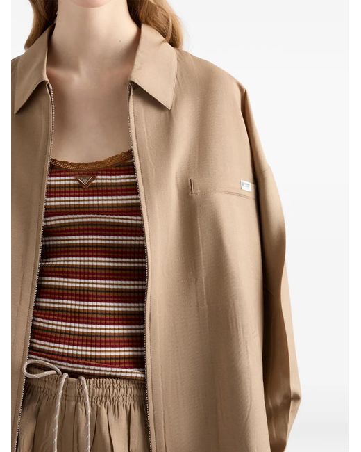 Prada Natural Mohair Wool Blouson Jacket