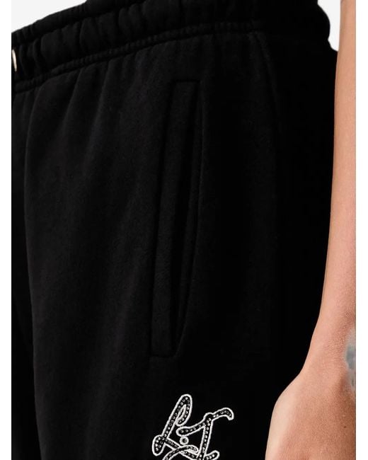 Liu Jo Black Logo-Embroidered Drawstring Track Pants